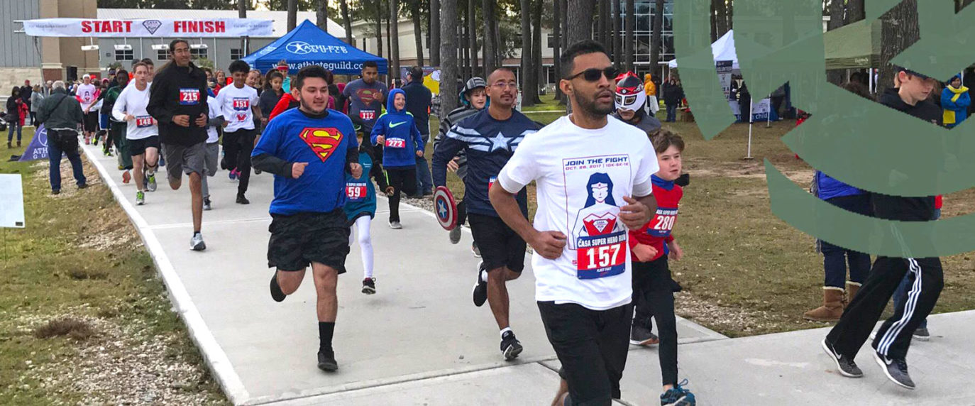 Photo of runners from 8th annual Superhero 5k/10k Trail Run.