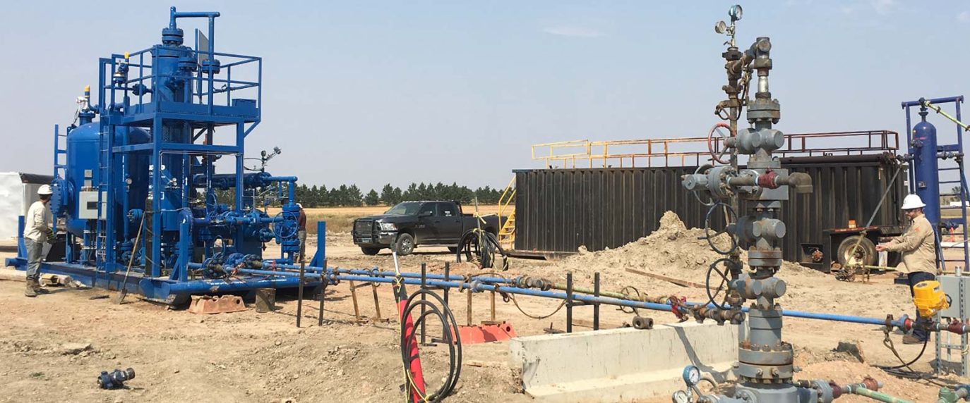 Sand Cyclone on Site in Texas well pad.